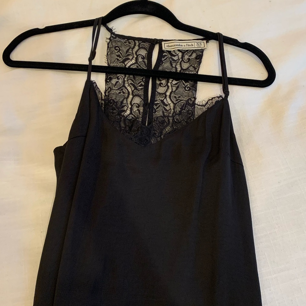 Black Lace Silk Dress